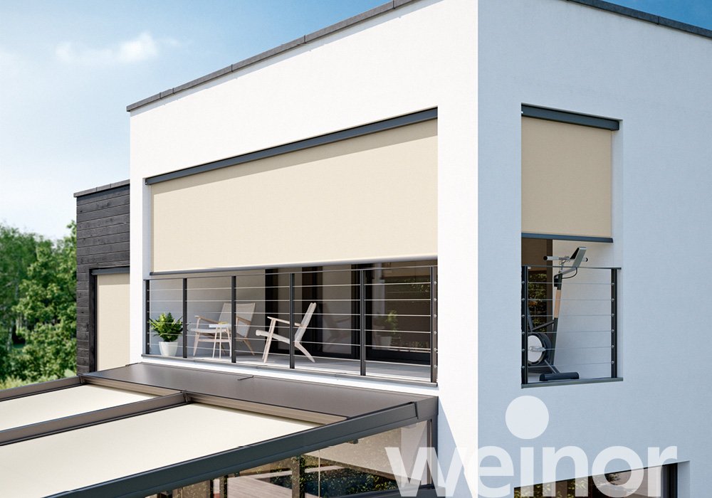 Vertikalmarkise weinor VertiTex II Am Balkon
