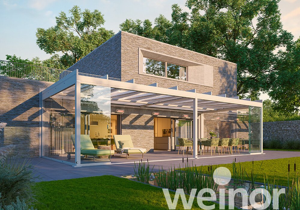 Glas-Terrassendach weinor Terrazza Pure gekoppelte Anlage
