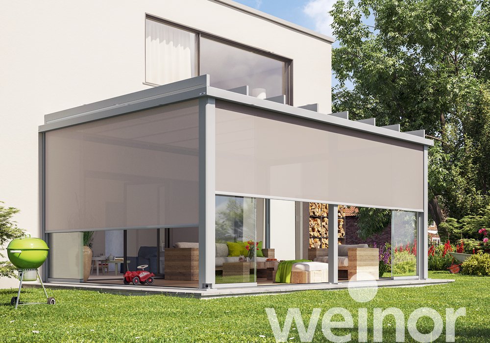 Vertikalmarkise weinor VertiTex II VertiPlus Am Terrassendach, mit VertiPlus