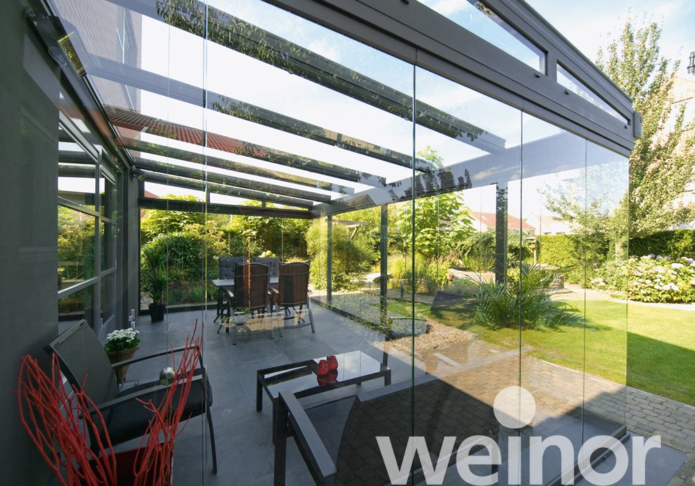Glas-Terrassendach weinor Terrazza Originale mit Ganzglas-Elementen