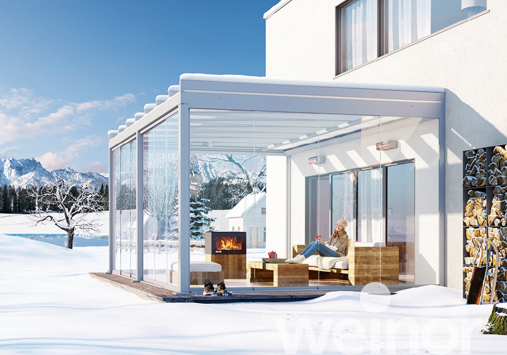 Glas-Terrassendach weinor Terrazza Pure mit Dekorleisten