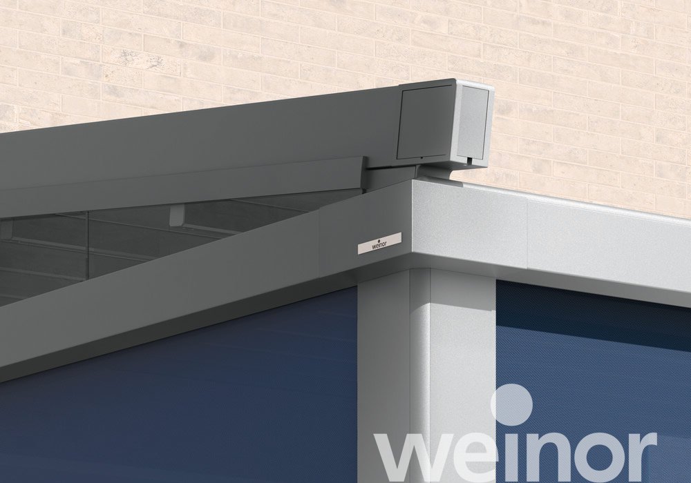 Vertikalmarkise weinor VertiTex II VertiPlus Close up, mit VertiPlus